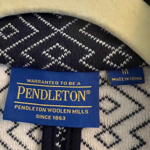 Pendleton Blazer Jacket - Diamond White and Navy Pattern - Size M - Picture 7 of 9